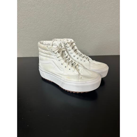 VANS Shoes - Vans Sk8 Hi Stacked High Top Platform Sneakers White Shoes Women 7 Skateboarding